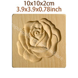 Cookie Mold Cutter Wooden Gingerbread Cookie Cutter Mold Press 3D Cake Embossing Baking Mold Tools Rose Biscuit Provance Cookie