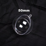 5Pairs 4-7cm Christmas Tree Decorations Balls Transparent Round Star Heart Balls Open Clear Bauble Ornament Christmas Gift Boxs