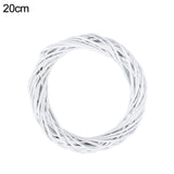 10-30cm White Rattan Wreath Ring DIY Easter Egg Decor Artificial Flower Garland Happy Easter Party Gifts Wedding Home Decoration