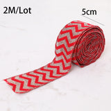 Christmas Gift 2M/5M Christmas Red Car Ribbon 5cm Wide Merry Xmas Crafts Ribbon for DIY Christmas Gift Wrapping Home Wreath Bow Decoration