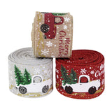 5M/roll Christmas Ribbon Red Linen Merry Christmas Snowflake Lace Ribbon For Wedding Christmas Tree Decoration DIY Sewing Fabric