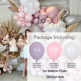 1set Baby Pink Purple Arch Garland Kit DIY Balloons Set Party Background Decoration Latex Baloon Birthday Wedding Globos Baptism