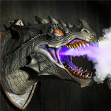 Cifeeo  3D Dragon Statue Legends Prop Wall Mounted Dinosaur Smoke Light Wall Art Sculpture Statue Wall Art Home Decor Room Decoration