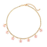 Cifeeo Fashion Bling Crystal Tennis Chain Choker Necklace for Women Gold Silver Color 7 Butterfly Cherry Pendant Necklace Party Jewelry