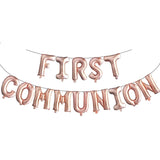 1set First Holy Communion Gold Balloons Bunting Banner Religious 1st Confirmation Christening Wall Decoration Photo Props Ballon