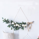 Artificial Green Eucalyptus Garland Leaves Vine Silk Leaf Fake Rattan Artificial Plants Ivy Wreath Wall Hanging Wedding Decor