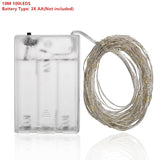 LED String light Silver Wire Fairy Garland Home Christmas Tree Wedding Curtain Party Decoration Holiday lighting