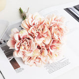 Christmas Gift 5pcs Pink Silk Rose Artificial Flowers Peony Bridal Bouquet for Wedding Home DIY Decoration Cheap Fake Flowers Hydrangea Crafts