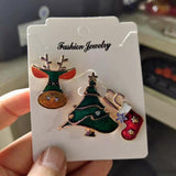 Christmas Gift 3pcs/set Merry Christmas Brooches Christmas Socks Christmas Tree Elk Enamel Badge Small Brooch Women Fashion Party Jewelry Gifts