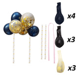 10PCS/PACK 5 Inch Balloon Cake Topper Metallic Confetti Latex Balons For Birthday Baby Shower Wedding Jungle Party Decoration
