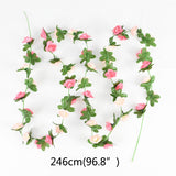 1pcs 240cm Wisteria Artificial Silk Rose Flowers Ivy Vine Green Rattan Garland for Wedding Decoration Home Garden Supplies