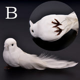 Decorative Fake Doves White Artificial Foam Feather Wedding Ornament Home Craft Table Decor Bird Toy Wedding Decor