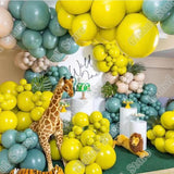 196Pcs Globos Yellow Retro Green New Year Latex Balloons Birthday Wedding Balloon Chain Background Decoration Party Supplies