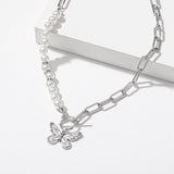 Cifeeo 2023 Heart Choker Pearl Necklace For Women Butterfly Necklaces Pendant Collar Chokers Chains Bead Necklace Women's Jewelry