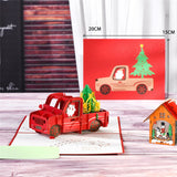 Merry Christmas Cards Christmas Tree Winter Gift Pop-Up Cards Christmas Decoration  Stickers Laser Cut New Year Greeting Cards