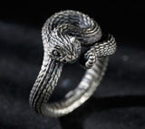 Christmas Gift Rattlesnake Ring Vintage Silver Plated Snake Ring Motorcycle Party Punk Domineering Ring Women Men Ring Cool Hip Hop Jewelry