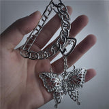 New Korea Vintage Goth Butterfly Love Pendant Hairpin For Women Egirl Party Accessories Jewelry1119