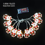 1.6m 10Led Christmas Decorations Santa Claus Xmas Tree LED String Lights Garland Xmas Tree Ornament Festival Decoration for Home