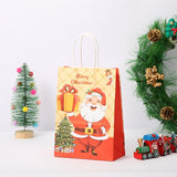 6pcs Gift Pakcaging Kraft Paper Bag Birthday Party Wedding Christmas New Year Child Favors Cookies Snack Decoration