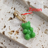 Candy Color Gummy Bear Resin Pendant Necklace for Women Simple Golden Metal Chain Necklace Female Fashion Jewelry Gifts