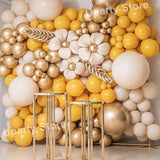 Cifeeo 5/10/12/18inch Sand White Balloons Beige Lemon Yellow Chrome Gold Latex Balloon Kids Globos for Baby Shower Birthday Party Decor