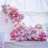 1set Macaron Baby Purple Balloons Set Pink Chrome Gold Garland Arch Kit Wedding Birthday Party Decoration Supplies Baptism Kid