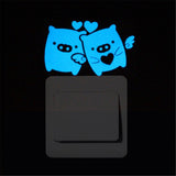 Pure Blue Light Noctilucent Star Animal Paste Glow In The Dark Switch Paste Wall Stickers Children's Room Living Room Decoration