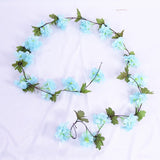 Artificial Flowers Silk Wedding Arch Fake Sakura Plastic Vine Hanging Ceiling Garland Cherry Blossom Home Pipe Backdrop Decor