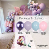 1set Baby Pink Purple Arch Garland Kit DIY Balloons Set Party Background Decoration Latex Baloon Birthday Wedding Globos Baptism