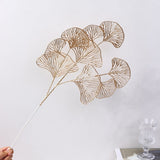 Cifeeo 1PC Gold Artificial Plants Holly Ginkgo Eucalyptus Leaf Fake Flower Wedding Home Table Decor Christmas New Year Decorations