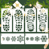 Christmas Gift Santa Footprint Stencils Christmas Snowflake Stencils Template Reusable Christmas Drawing Painting Template Xmas Gift Home Decor