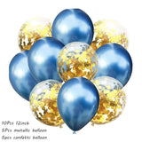 10Pcs Metal Latex Balloons Confetti Balloon Set For Wedding Birthday Party Balloon Decoration Baby Shower Helium Balloons