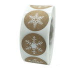 500pcs/roll Round Kraft Christmas Stickers Snowflakes Sticker Envelope Seal Sticker