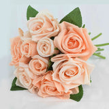 9pcs/set 4cm 7cm Silk Rose Flower Bouquet Real Touch Fake Flowers for Wedding Decoration Bridal Hold Bouquet Home Garden Supplie