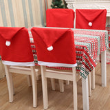 Christmas Gift christmas chair covers Red Santa Claus Hat Chair Back Covers Table Party Decor New Year navidad 2023 decoraciones para el hogar