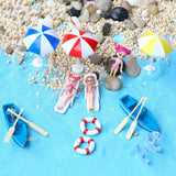 Christmas Gift Mini Artificial Sunshade Beach Chair Bench Micro Fairy Garden Miniature Doll House DIY Ornament DIY Accessories