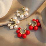 Cifeeo Elegant Celebrity Metal Inlaid Pearl Earrings For Woman Fashion Jewelry 2023 New Luxury Wedding Party Girl's Unusual Earrings