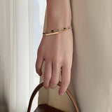 French Retro Romantic Double Metal Gold Bracelet For Woman 2022  New Fashion Jewelry Party Unusual Oval Green Crystal Bracelet