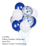 Birthday Party Decors Blue Latex Balloon Disposable Tableware 1st Kids Baby Shower Decoration Supplies Boy Birthday Party Globos