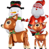 Christmas Gift Special-shaped Christmas Elderly Assemble Elk Snowman Aluminum Foil Balloons Merry Christmas Decor For Home 2021 Kids Noel Gifts