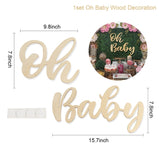 Oh Baby Sign For Baby Shower Wooden Wall Stickers First 1 One 1st Birthday Party Baby Shower Decorations Boy Girl Party Decor