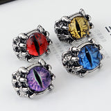 Christmas Gift Vintage Demon Eye Ring Exaggerated punk Men and Women Pupil skull Rock Hip Hop Rings Gift jewelry Adjustable