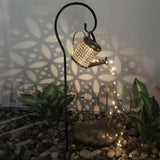Retro Solar Watering Can Fairy Metal Lights Christmas Decorations outdoor yard Decor Lamp for Wedding Xmas Party supplies
