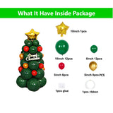 Cifeeo Christmas Tree Balloons Pillar Green Red Chrome Gold Latex Balloon DIY Balloon Christmas Tree for Christmas Anniversary Decorati