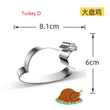 Christmas Gift Thanksgiving Cookie Cutting Mould Stainless Steel Turkey Maple Leaf Biscuit DIY Fondant Cake Rice Ball Mould Baking Accessories