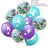 1Set Mermaid Birthday Party Balloons Plates Cups Hanging Jellyfish Lantern For Kids Birthday Party Decoration Home DIY Supplies