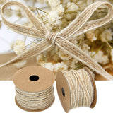 10M/Roll Vintage Jute Burlap Rolls Hessian Ribbon With Lace Wedding Party Xmas New Year  Decoration DIY Craft Gift Wrapping