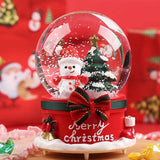 Christmas Gift Santa Claus Crystal Ball Christmas Snow Globe Music Light Snowflakesfor Thanksgiving Birthday New Year Gift Led Light Lamp