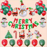 Merry Christmas Balloons Set Home Decorations Xmas Decor Foil Balloon Santa Claus Party Supplies