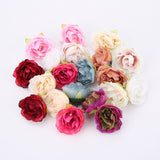 10PCS 4cm Artificial Flower Head Silk Peony For Wedding Decoration Party DIY Handmade Wreath Gift Scrapbooking Craft Fake Flower